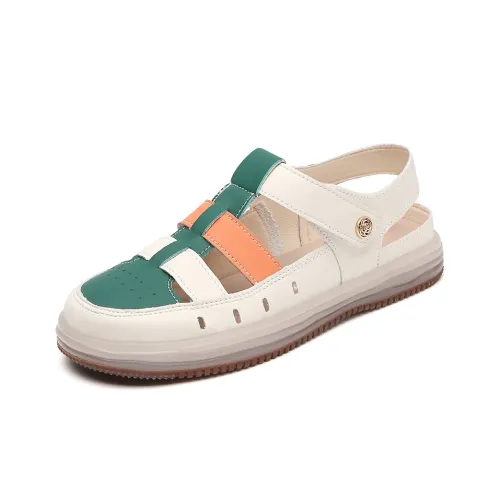 Reivanti Casual Single Shoes 2cm Women's Beige Green