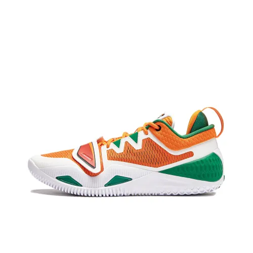 LINING Rage 2 Basketball Shoes Men Low-Top Fragrant Orange/Standard White