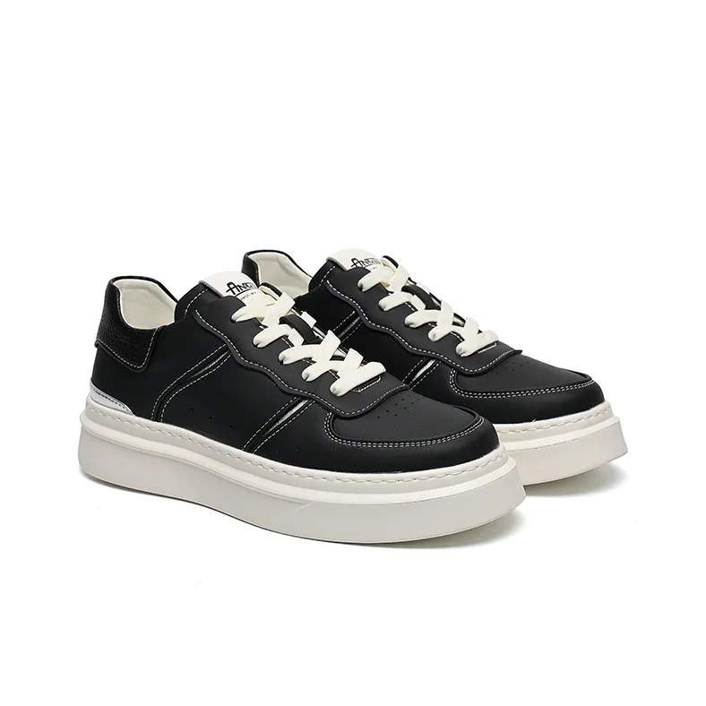 Angelmi Lightweight And Breathable Low Top Skateboard Shoes Men's Black-1