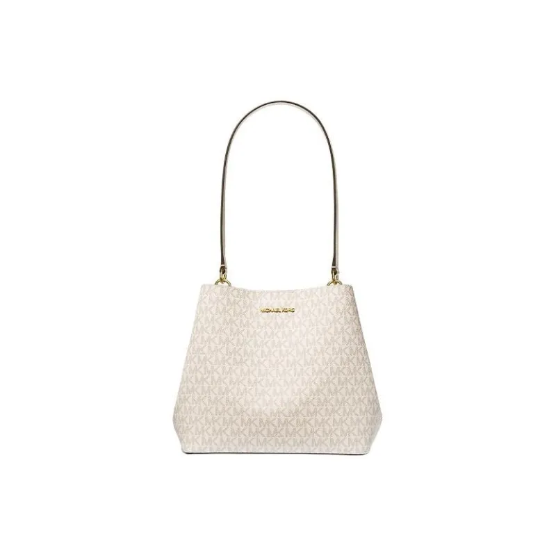 MICHAEL KORS Artificial Leather Bucket Bag, Handbag, Shoulder Bag Women's Vanilla White & Milk White-0