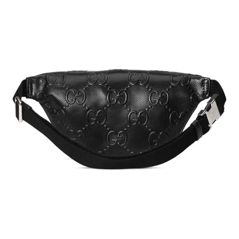 GUCCI Leather Shoulder Bag Crossbody Bag Sling Bag Fanny Pack Regular Unisex Black-3