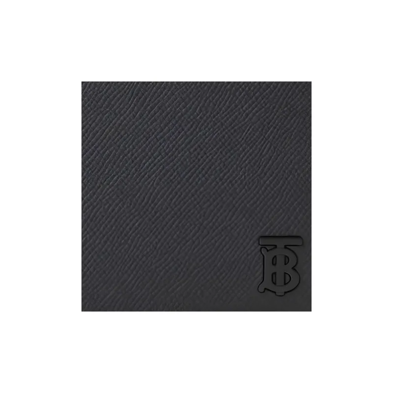 Burberry Grain Calfskin Wallet Men's Black-4