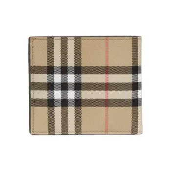 Burberry Vintage Cow Leather Wallet Men's Yellow/Black