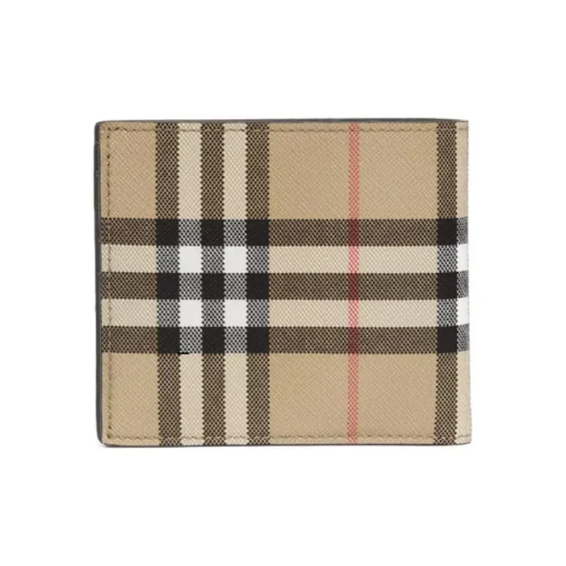 Burberry Vintage Cow Leather Wallet Men's Yellow/Black-0