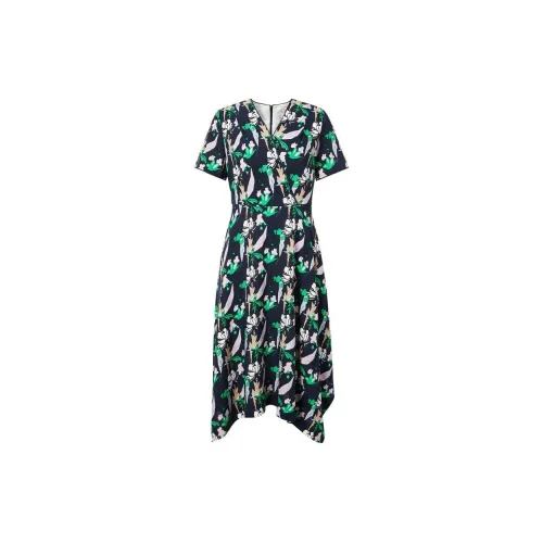 JZ. ANNAKRO Short-Sleeved Dresses Women's Floral Dark Blue