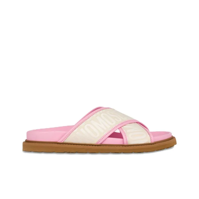 MOSCHINO Abrasion-Resistant Slide Slippers Women's Pink-1
