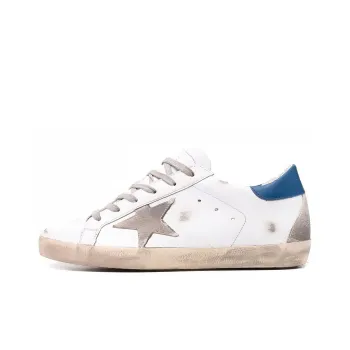 Golden Goose Super Star White Royal Blue Grey Suede Patch Women's