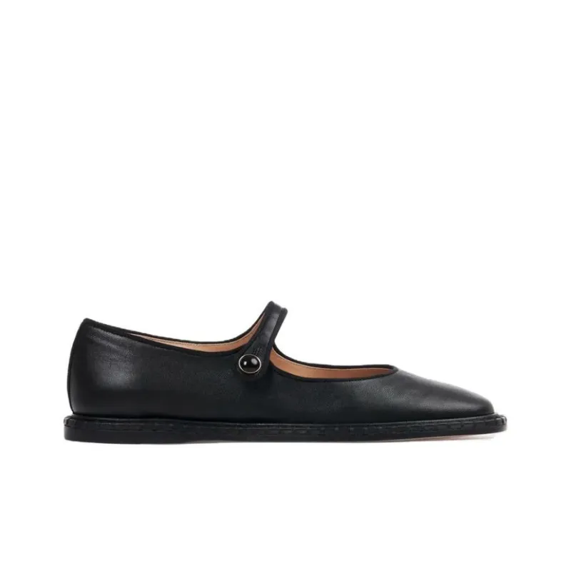 Chloe Flat Casual Single Shoes 0.5cm Women's Black-1