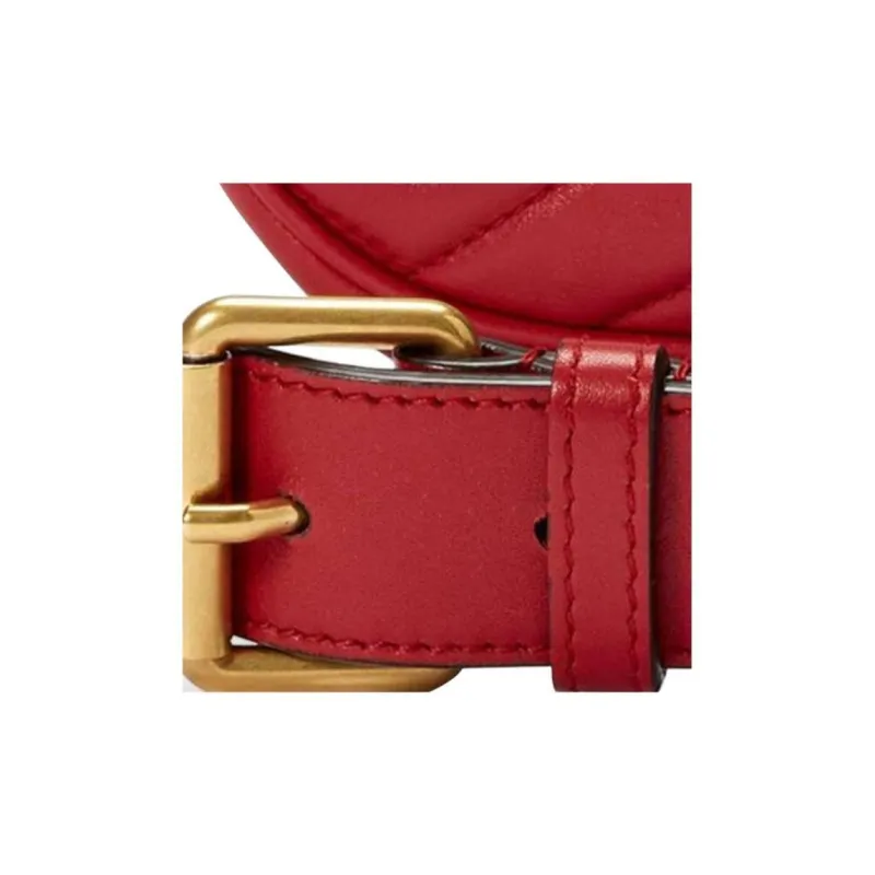 GUCCI GG Marmont Leather Sling Bag Fanny Pack Women's Red-8