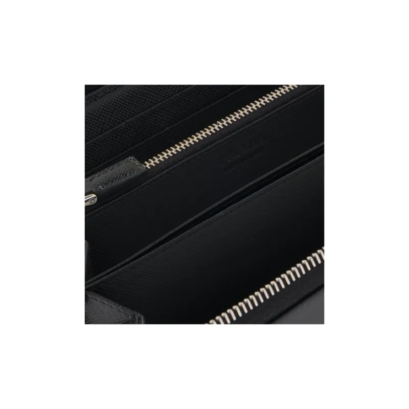 PRADA Luggage Collection Saffiano Leather Wallet Men's Black-3