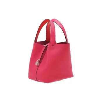 HERMES Picotin Lock Taurillon Clemence Leather Basket Bag Handbag Bucket Bag Women's Rose Mexico/Rouge De Coeur