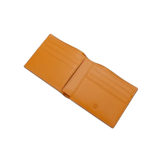 MCM Original Visetos Leather PVC Wallet Women's Brown Cognac-2