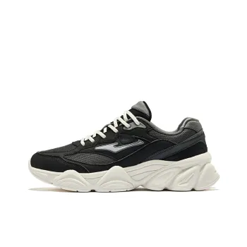 Erke East Rising Anti-Slip Wear-Resistant Low-Top Casual Shoes Men's Jet Black Steel Gray