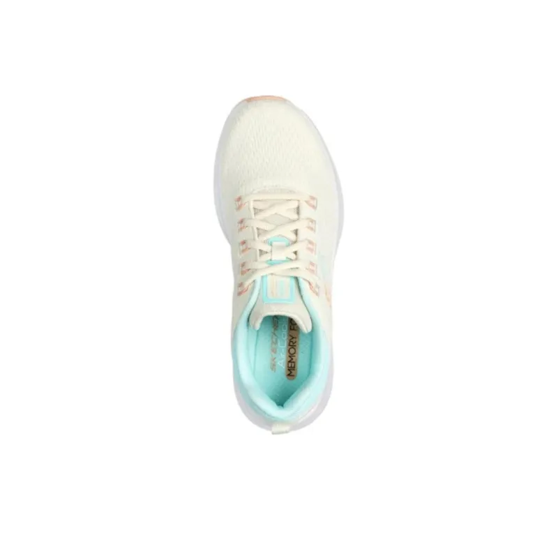 Skechers Sport Cushioned Wear-Resistant Full-Coverage Breathable Lightweight Low-Top Casual Shoes Women's Beige Blue-3