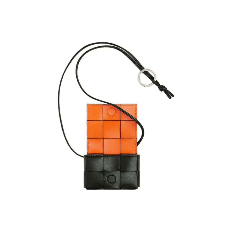 Bottega Veneta CASSETTE Cow Leather Earphone Case Men's Dark Green & Wood Melon-2