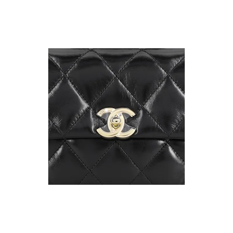 CHANEL Polished Lambskin Flap Bag, Shoulder Bag, Crossbody Bag Women's Black-5