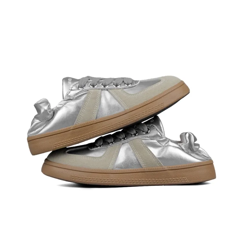 WENPU Slip Resistant Impact Resistant Lightweight Breathable Low Top Skateboard Shoes Women's-9
