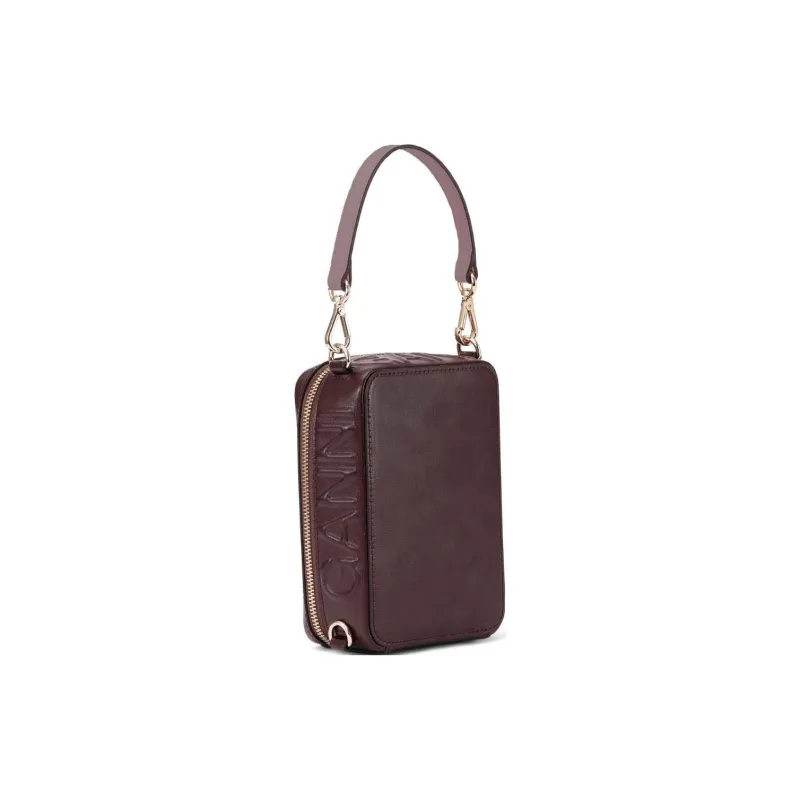 GANNI Smooth Leather Camera Bag Shoulder Bag Crossbody Bag Mini Women's Burgundy-1
