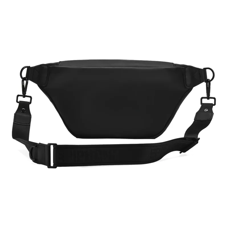 EPIPHQNY PU Leather Waist Bag Chest Bag Regular Unisex Black-2