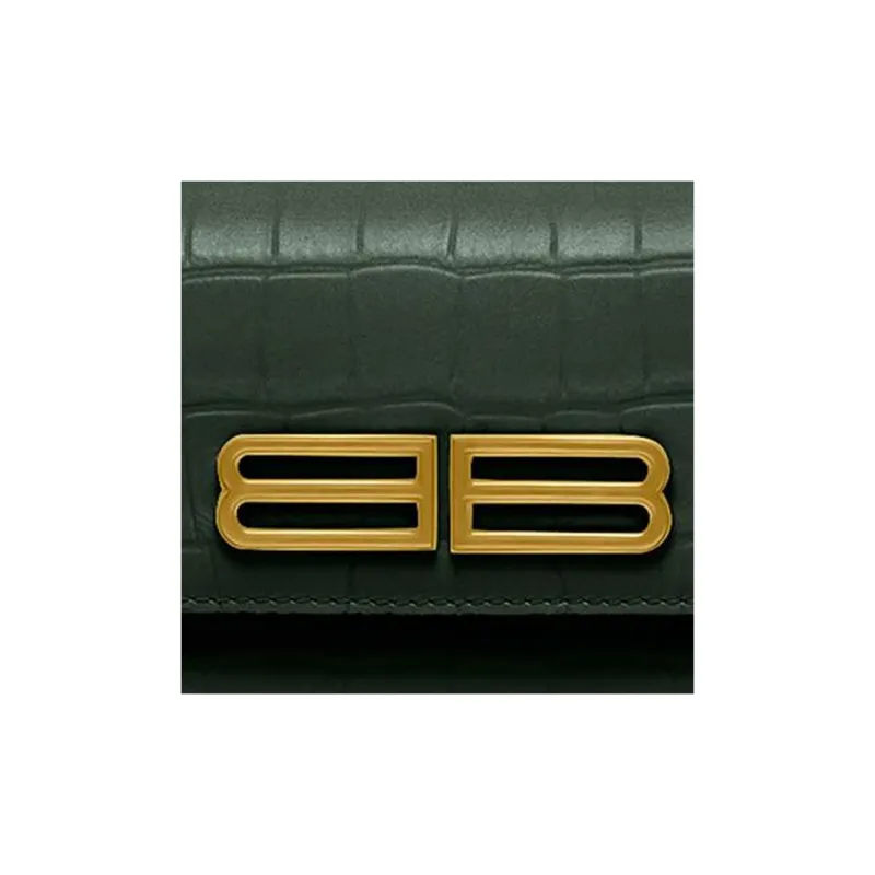 Balenciaga Gossip Calfskin Wallet Women's Dark Green-6