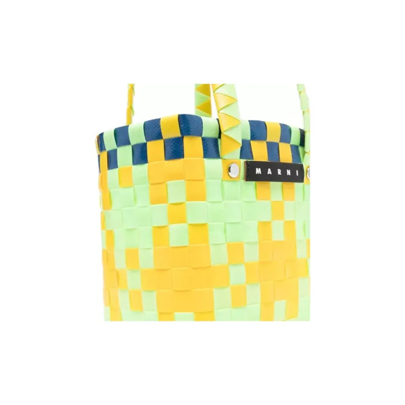 MARNI Logo Patch Woven Tote Bag-4