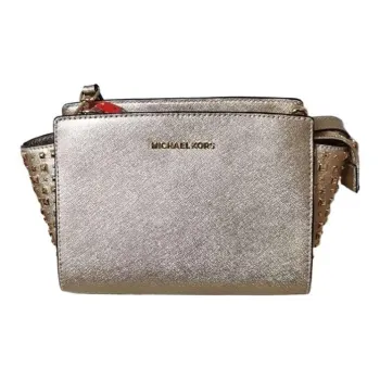 MICHAEL KORS Selma Leather Messenger Bag Crossbody Bag Shoulder Bag Women's Gold