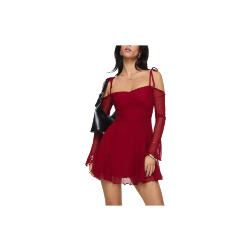 PRINCESS POLLY Long-Sleeved Dresses Women's Red