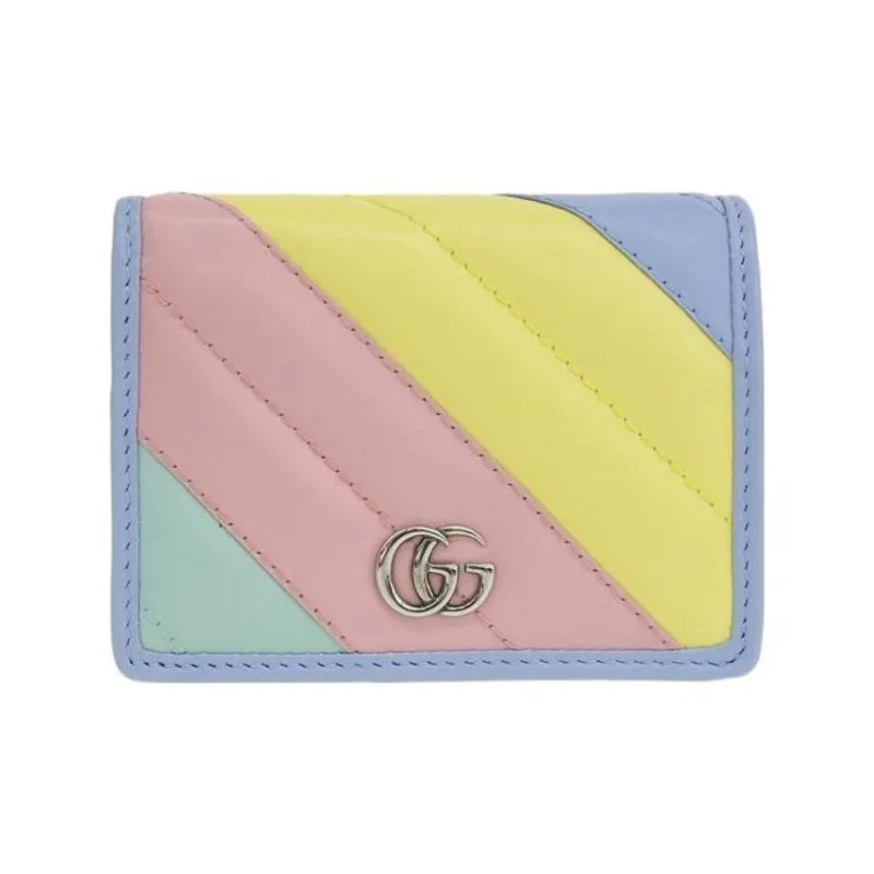 GUCCI GG Marmont Leather Wallets Card Holders Women's Multicolor Candy Color Unicorn Color-0