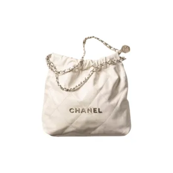 CHANEL Smooth Finish Calfskin Tote Bag, Shopping Bag, Portable Crossbody Bag, Shoulder Bag Women's White