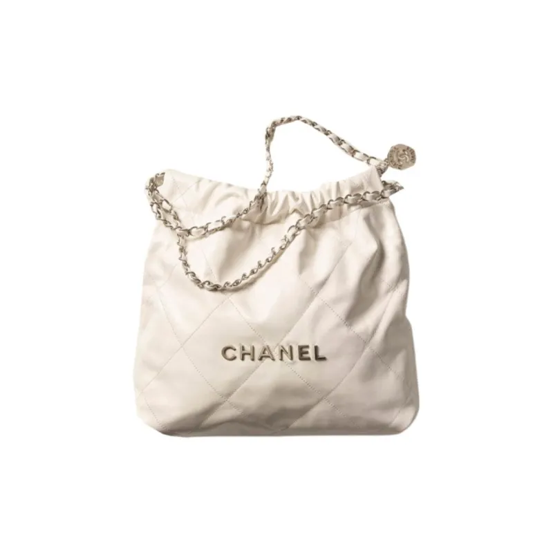 CHANEL Smooth Finish Calfskin Tote Bag, Shopping Bag, Portable Crossbody Bag, Shoulder Bag Trumpets Women's White-0