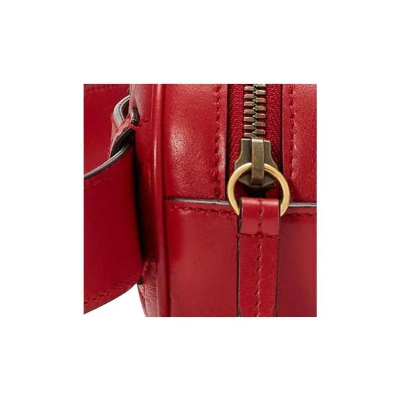 GUCCI GG Marmont Leather Sling Bag Fanny Pack Women's Red-9