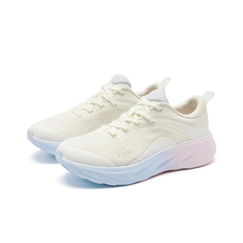 QIAODAN Durable Breathable Low-Top Casual Shoes Women's Ivory Morning Light Pink-1