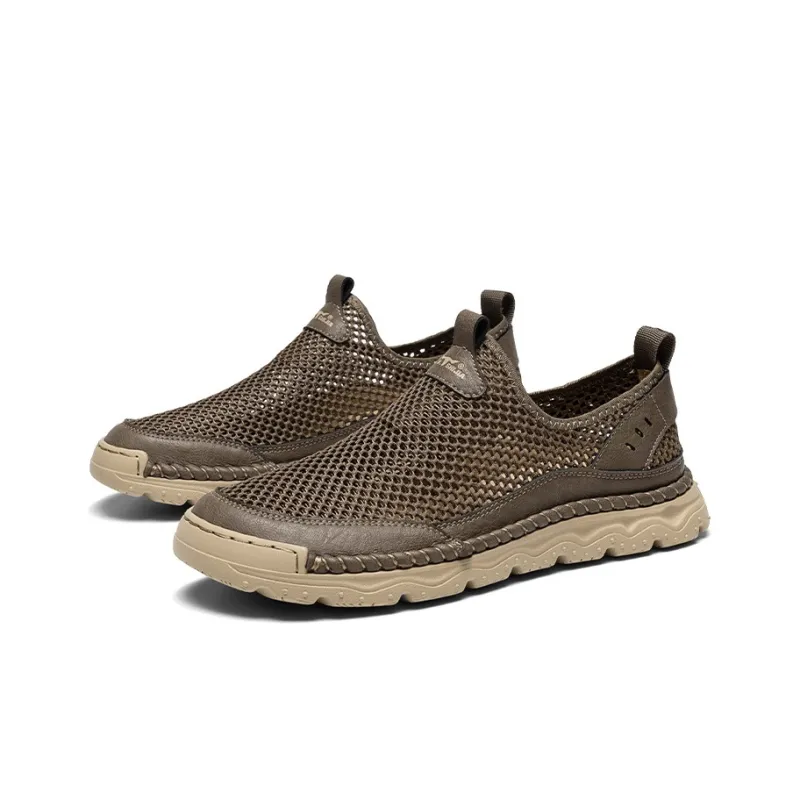 G.N.SHIJIA Casual Shoes Men Low Top Khaki/Light Brown-3
