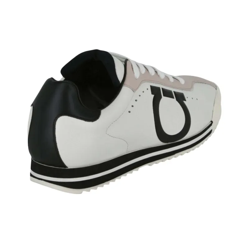 FERRAGAMO Low Top Casual Shoes Men's White Pink-5