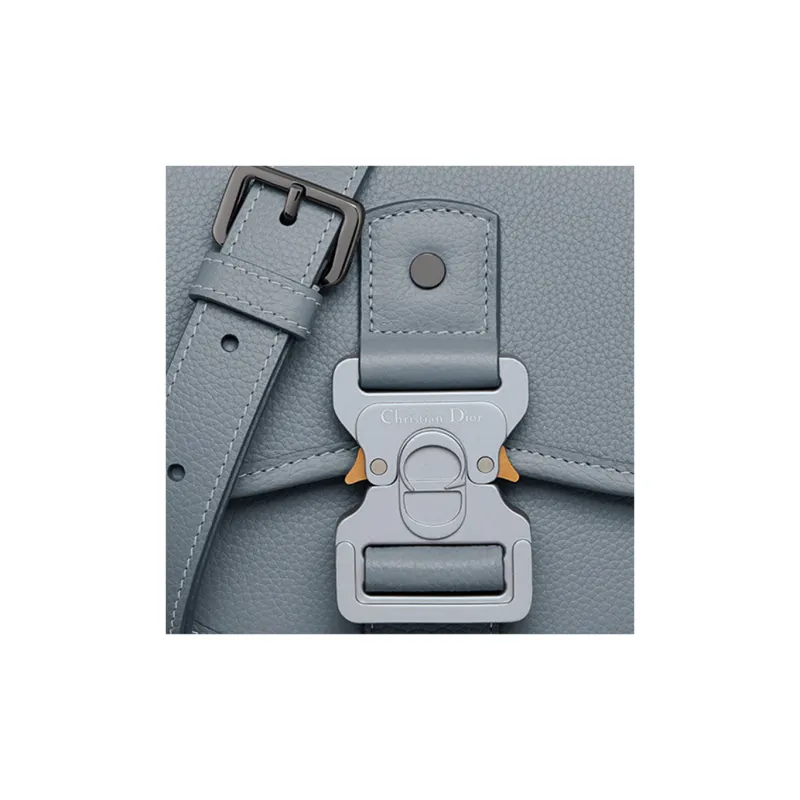 DIOR Grained Calfskin Messenger Bag Shoulder Bag Crossbody Bag Mini Men's Blue-5
