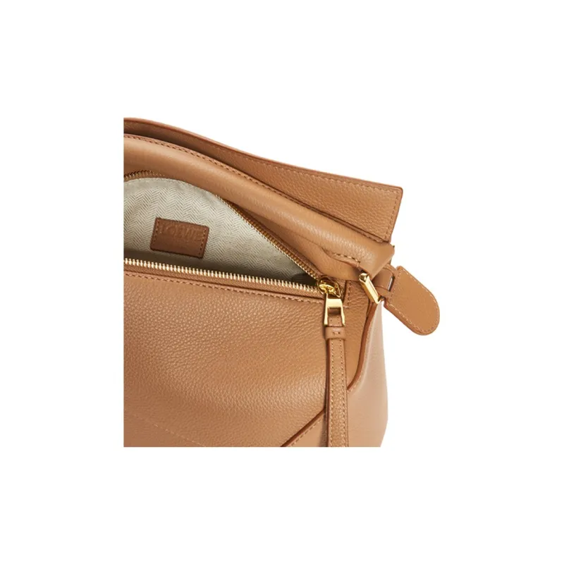 LOEWE Puzzle Soft Grain Calfskin Puzzle Bag, Shoulder Bag, Crossbody Bag, Handbag Regular Women's Caramel-6