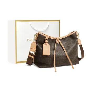 Narandu PVC Synthetic Leather Tote Bag, One Shoulder Crossbody Hobo Bag, Shopping Bag Large Size Women's Coffee