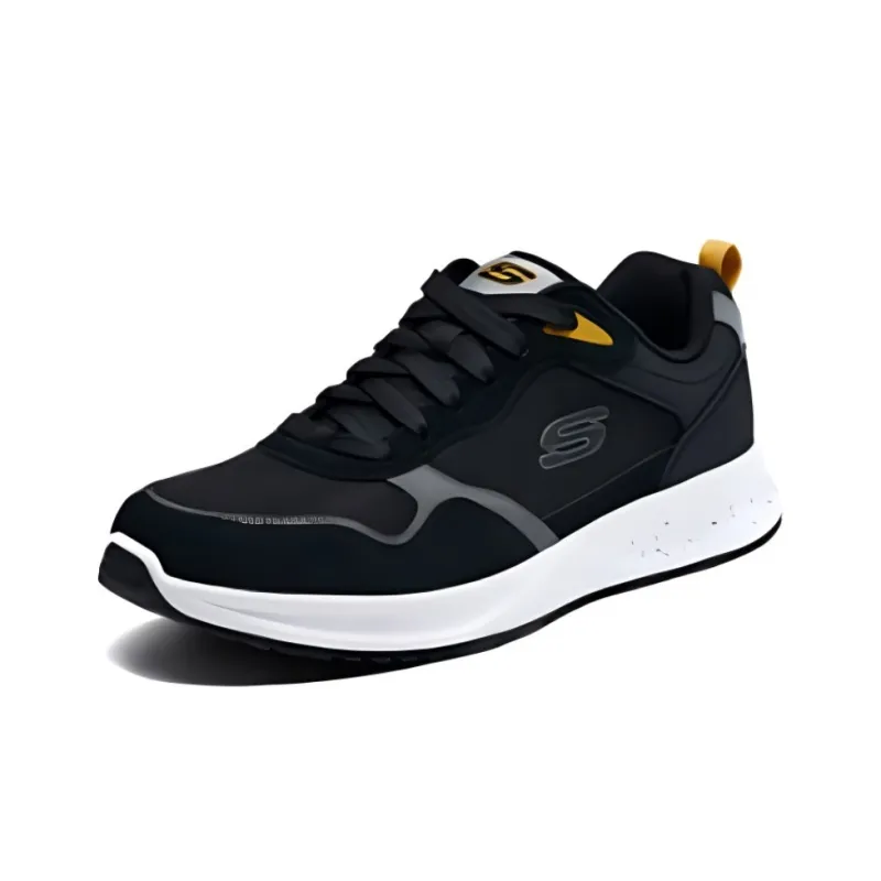 Skechers Cushioning And Breathable Low Top Running Shoes Men's Black-2