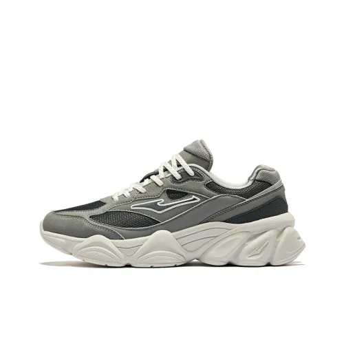 Erke East Rising Anti Slip Wear Resistant Low Top Casual Shoes Men's Medium Gray Carbon Gray