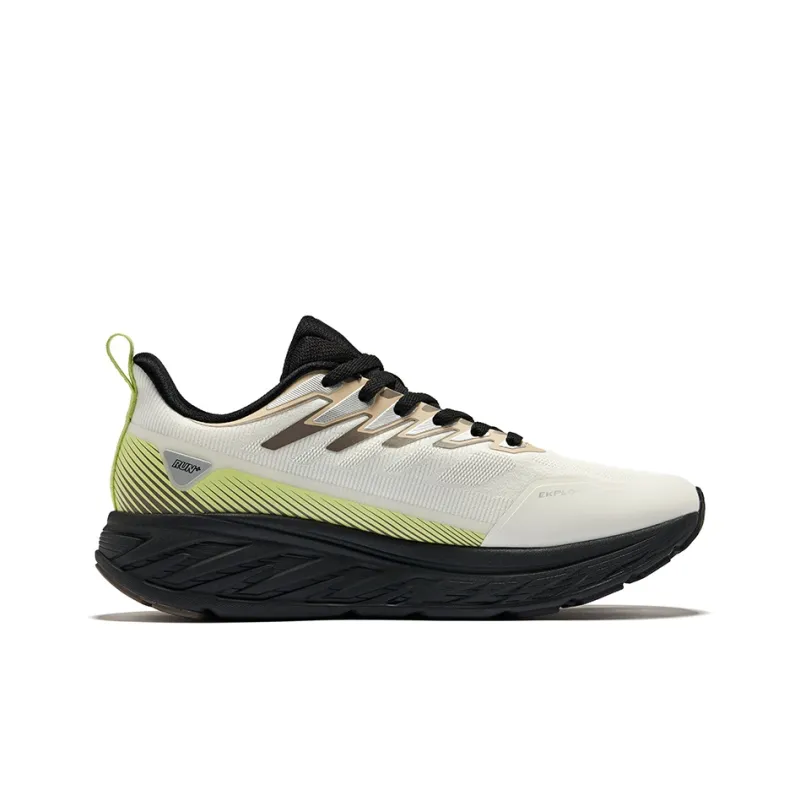 Erke Durable Breathable Low-Top Running Shoes Men's Microcrystal White Wheat Green-1