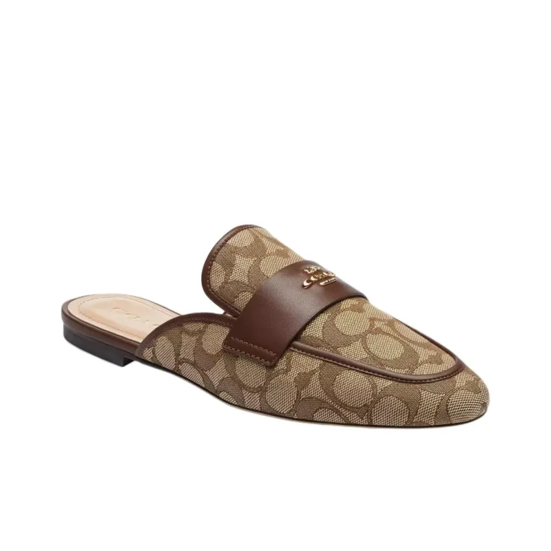 COACH Slip Resistant Wrap toe Slippers Women's Brown-3