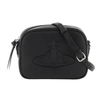 Vivienne Westwood ANNA EPI Leather Camera Bags Shoulder Bags Women's Black