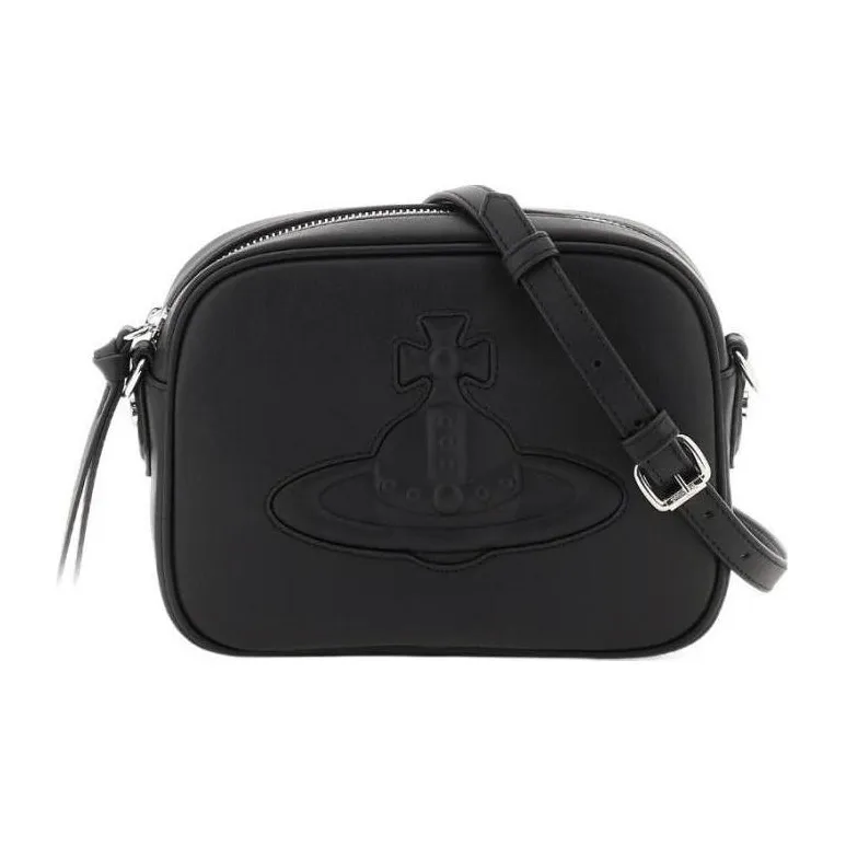 Vivienne Westwood ANNA EPI Leather Camera Bags Shoulder Bags Women's Black-0