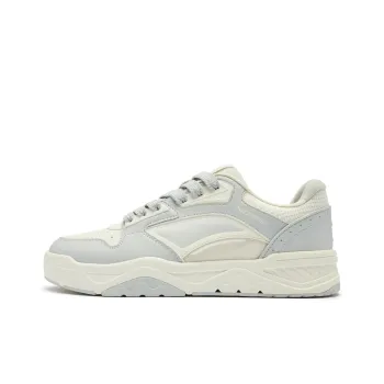 QIAODAN Sea Salt 2.0 Height Increasing Balance Slip Resistant Low Top Skateboard Shoes Men's Ivory Gray Silver