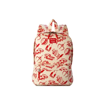 Disney Cotton Canvas Backpack Unisex Beige & Red