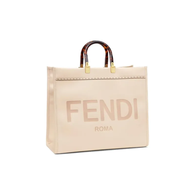 FENDI Sunshine Leather Sunlight Bag Tote Bag Shopping Bag Handbag Large Size Women's Pink-1