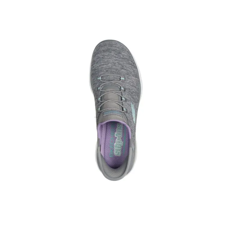 Skechers Summits Dazzling Haze Wear resistant And Lightweight Low Top Casual Shoes Women's Gray-2