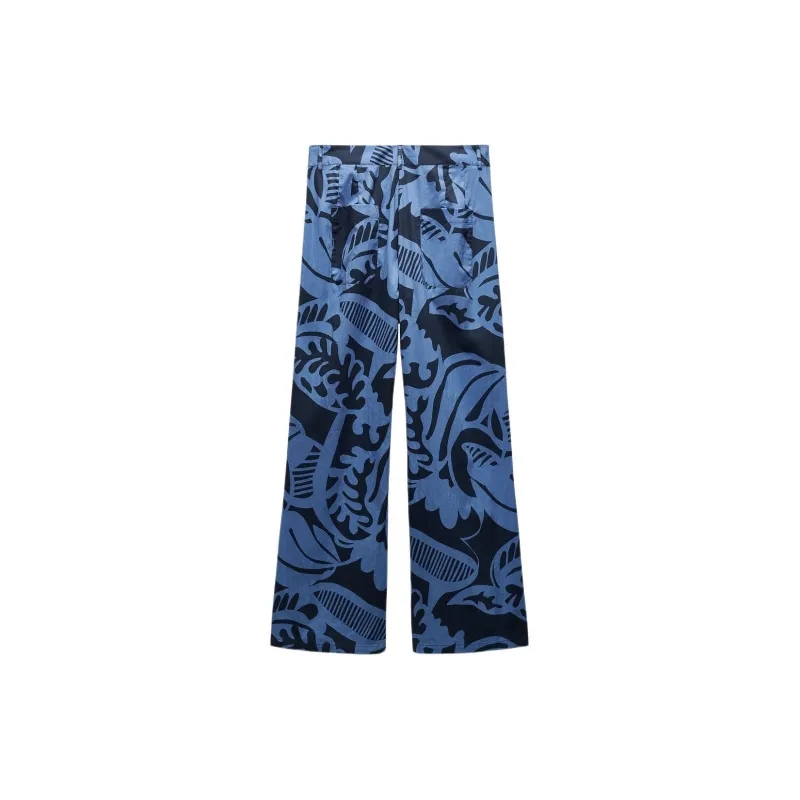 ZARA ZW Series Casual Pants Women's Green-1