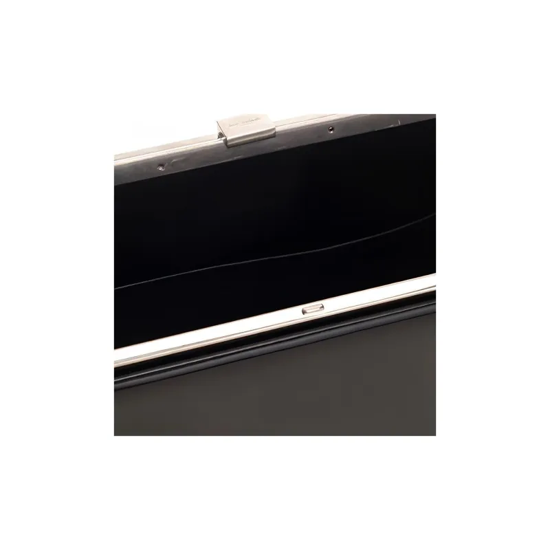 SAINT LAURENT LE ANNE MARIE Leather Bonded Patent Leather Portable Crossbody Bag Shoulder Bag Women's Black-5