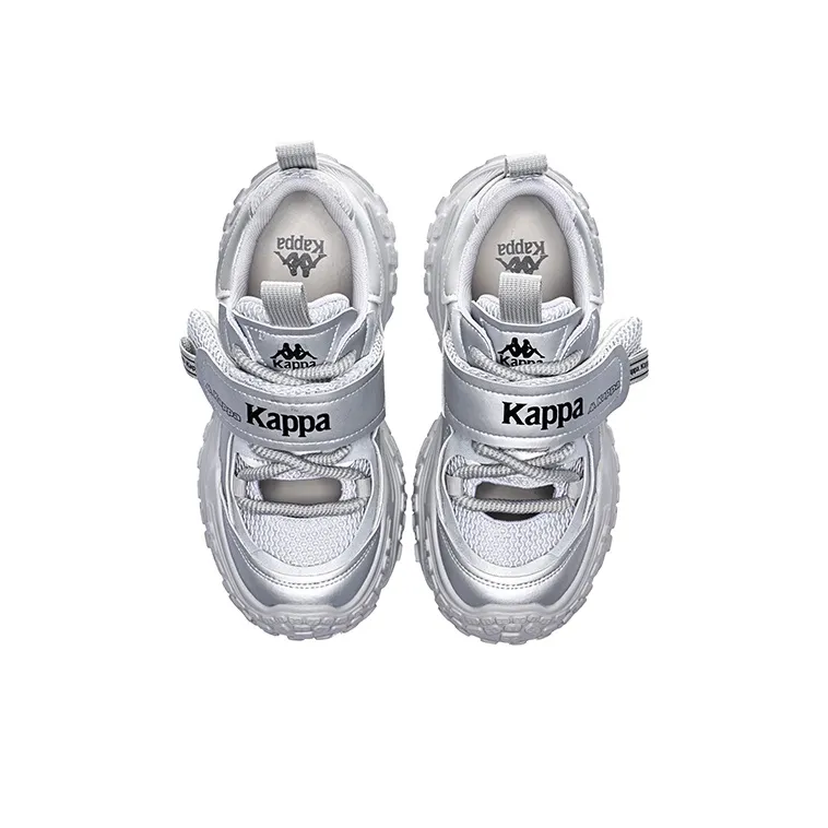Kappa Anti Slip And Wear Resistant Breathable Low Top Chunky Sneakers Women's Cool Gray-3